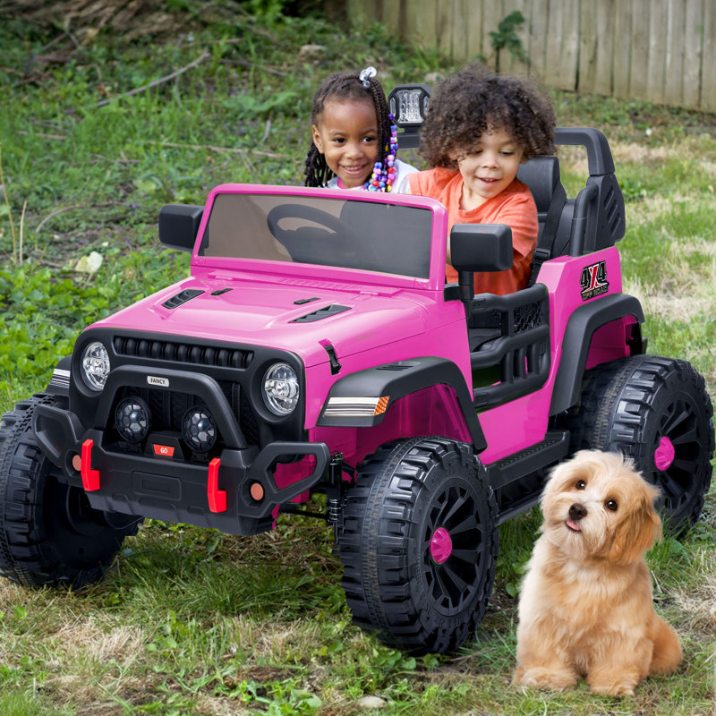 Outfunny 24 Volt Ride on Toys for Big Kids 4WD 2 Seater Kids Electric Ride on Truck Car w Remote 4x200W Motor Wayfair